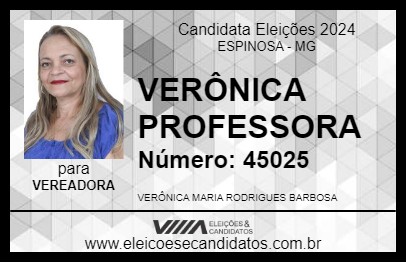 Candidato VERÔNICA PROFESSORA 2024 - ESPINOSA - Eleições