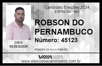 Candidato ROBSON DO PERNAMBUCO 2024 - ESPINOSA - Eleições