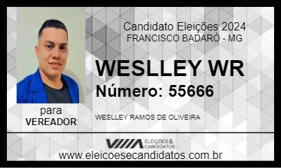 Candidato WESLLEY WR 2024 - FRANCISCO BADARÓ - Eleições