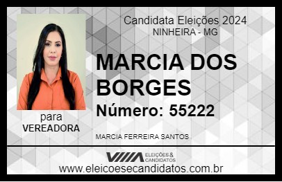 Candidato MARCIA DOS BORGES 2024 - NINHEIRA - Eleições