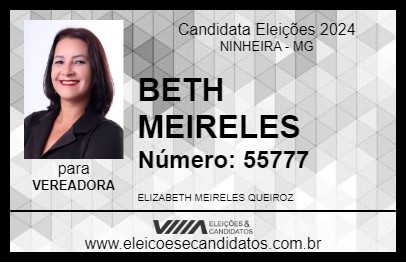 Candidato BETH MEIRELES 2024 - NINHEIRA - Eleições