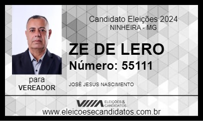 Candidato ZE DE LERO 2024 - NINHEIRA - Eleições