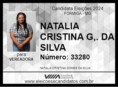 Candidato NATALIA GOMES 2024 - FORMIGA - Eleições