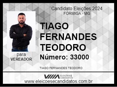 Candidato TIAGO FERNANDES 2024 - FORMIGA - Eleições