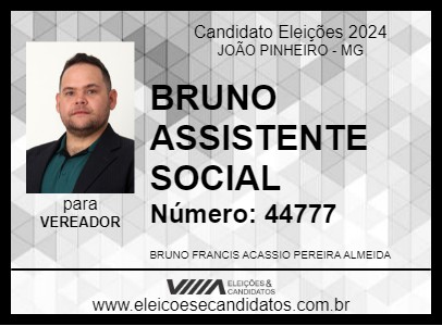 Candidato BRUNO ASSISTENTE SOCIAL 2024 - JOÃO PINHEIRO - Eleições