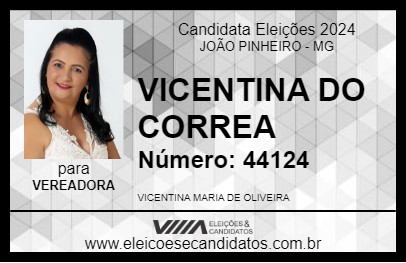 Candidato VICENTINA DO CORREA 2024 - JOÃO PINHEIRO - Eleições