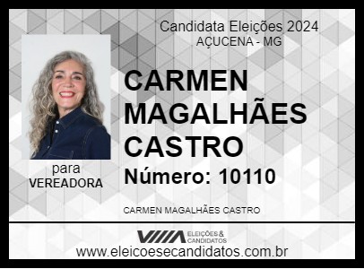 Candidato CARMEN MAGALHÃES CASTRO 2024 - AÇUCENA - Eleições