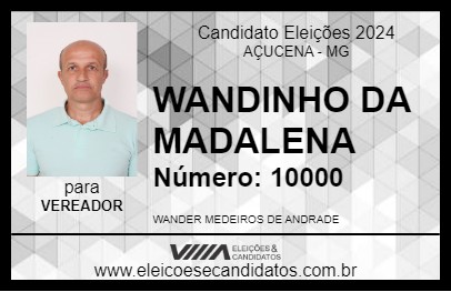 Candidato WANDINHO DA MADALENA 2024 - AÇUCENA - Eleições