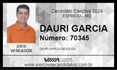 Candidato DAURI GARCIA 2024 - ESPINOSA - Eleições