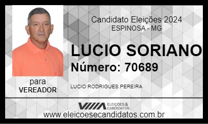 Candidato LUCIO SORIANO 2024 - ESPINOSA - Eleições