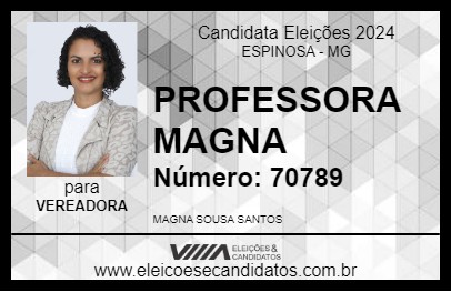 Candidato PROFESSORA MAGNA 2024 - ESPINOSA - Eleições