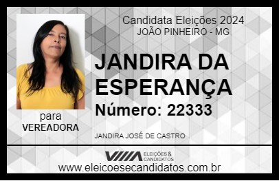 Candidato JANDIRA DA ESPERANÇA 2024 - JOÃO PINHEIRO - Eleições