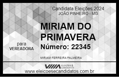 Candidato MIRIAM DO PRIMAVERA 2024 - JOÃO PINHEIRO - Eleições