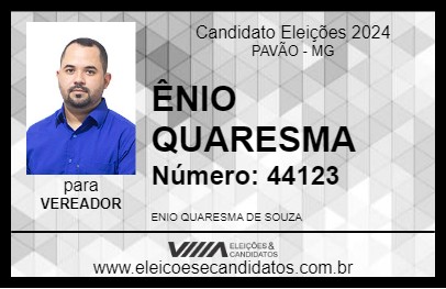 Candidato ÊNIO QUARESMA 2024 - PAVÃO - Eleições