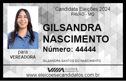 Candidato GILSANDRA NASCIMENTO 2024 - PAVÃO - Eleições