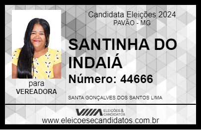 Candidato SANTINHA DO INDAIÁ 2024 - PAVÃO - Eleições