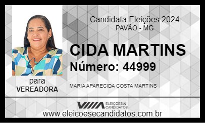 Candidato CIDA MARTINS 2024 - PAVÃO - Eleições