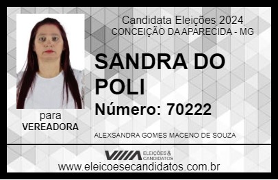 Candidato SANDRA DO POLI 2024 - CONCEIÇÃO DA APARECIDA - Eleições