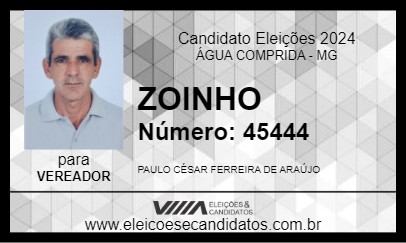 Candidato ZOINHO 2024 - ÁGUA COMPRIDA - Eleições