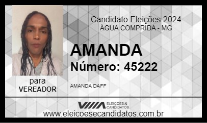 Candidato AMANDA 2024 - ÁGUA COMPRIDA - Eleições