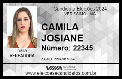 Candidato CAMILA JOSIANE 2024 - VERÍSSIMO - Eleições