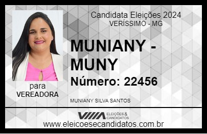 Candidato MUNIANY - MUNY 2024 - VERÍSSIMO - Eleições