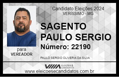 Candidato SARGENTO PAULO SERGIO 2024 - VERÍSSIMO - Eleições