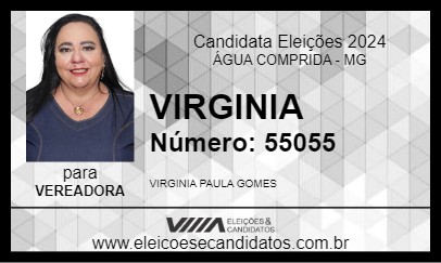 Candidato VIRGINIA 2024 - ÁGUA COMPRIDA - Eleições