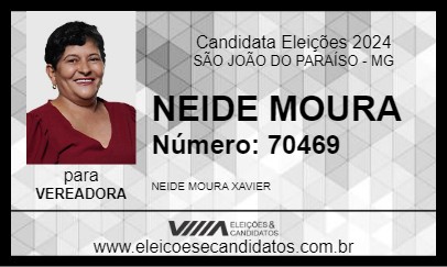 Candidato NEIDE MOURA 2024 - SÃO JOÃO DO PARAÍSO - Eleições