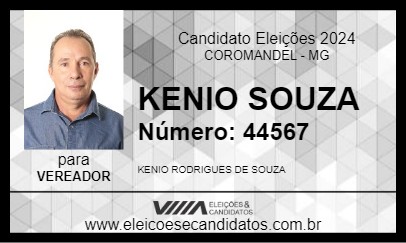 Candidato KENIO SOUZA 2024 - COROMANDEL - Eleições