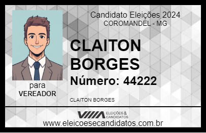 Candidato CLAITON BORGES 2024 - COROMANDEL - Eleições