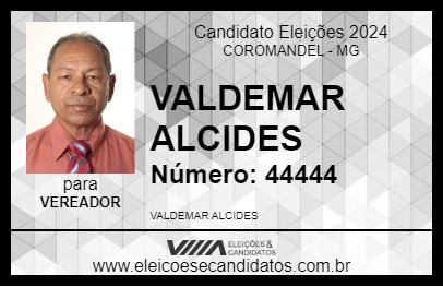 Candidato VALDEMAR ALCIDES 2024 - COROMANDEL - Eleições