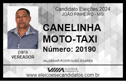 Candidato CANELINHA MOTO-TAXI 2024 - JOÃO PINHEIRO - Eleições