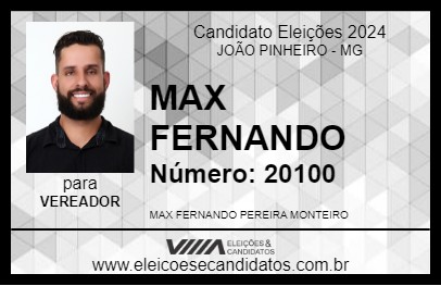 Candidato MAX FERNANDO 2024 - JOÃO PINHEIRO - Eleições