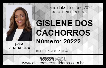 Candidato GISLENE DOS CACHORROS 2024 - JOÃO PINHEIRO - Eleições