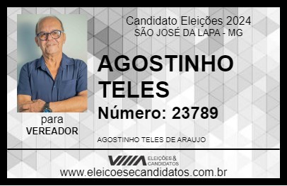 Candidato AGOSTINHO TELES 2024 - SÃO JOSÉ DA LAPA - Eleições