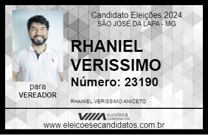 Candidato RHANIEL VERISSIMO 2024 - SÃO JOSÉ DA LAPA - Eleições