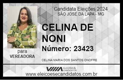 Candidato CELINA DE NONI 2024 - SÃO JOSÉ DA LAPA - Eleições