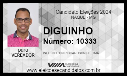 Candidato DIGUINHO 2024 - NAQUE - Eleições