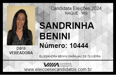 Candidato SANDRINHA BENINI 2024 - NAQUE - Eleições