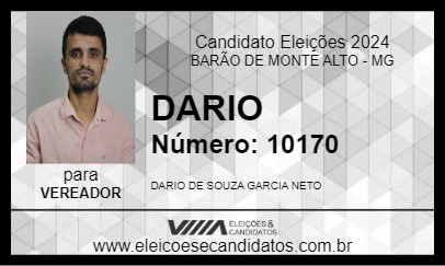 Candidato DARIO  2024 - BARÃO DE MONTE ALTO - Eleições