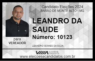 Candidato LEANDRO DA SAUDE  2024 - BARÃO DE MONTE ALTO - Eleições