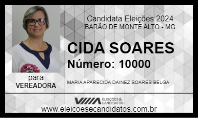 Candidato CIDA SOARES  2024 - BARÃO DE MONTE ALTO - Eleições