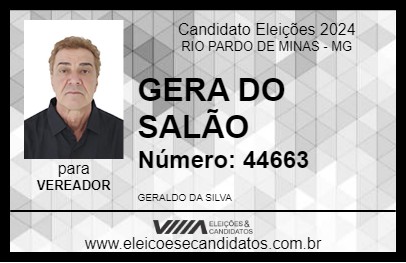 Candidato GERA DO SALÃO 2024 - RIO PARDO DE MINAS - Eleições