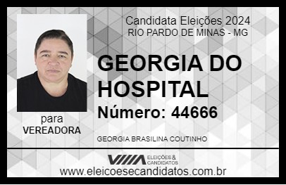 Candidato GEORGIA DO HOSPITAL 2024 - RIO PARDO DE MINAS - Eleições