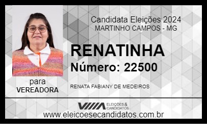 Candidato RENATINHA 2024 - MARTINHO CAMPOS - Eleições