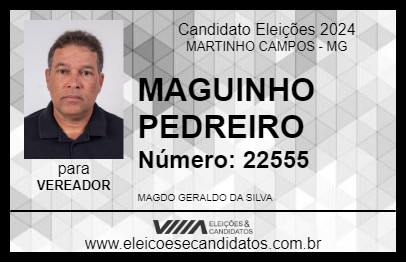 Candidato MAGUINHO PEDREIRO 2024 - MARTINHO CAMPOS - Eleições