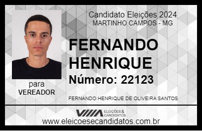 Candidato FERNANDO HENRIQUE 2024 - MARTINHO CAMPOS - Eleições