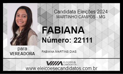 Candidato FABIANA 2024 - MARTINHO CAMPOS - Eleições