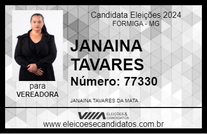 Candidato JANAINA TAVARES 2024 - FORMIGA - Eleições